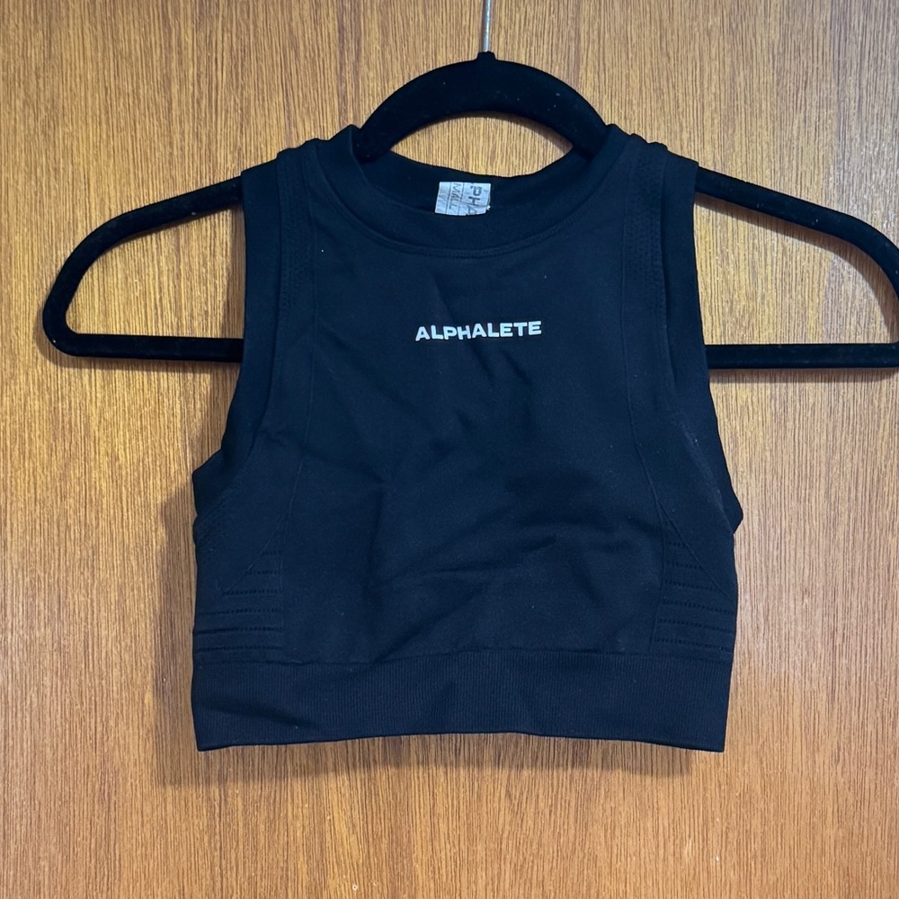 ALPHALETE OZONE CROP BRA- BLACK - Picture 2 of 3